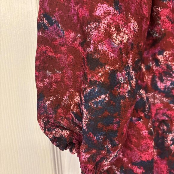 Time & Tru Womens Summer Floral Dress Tiered Balloon Long Sleeve Size XXL 20 - Picture 6 of 11